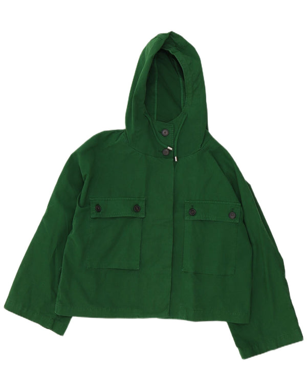 Zara Womens Hooded Oversized Bomber Jacket UK 10 Small Green