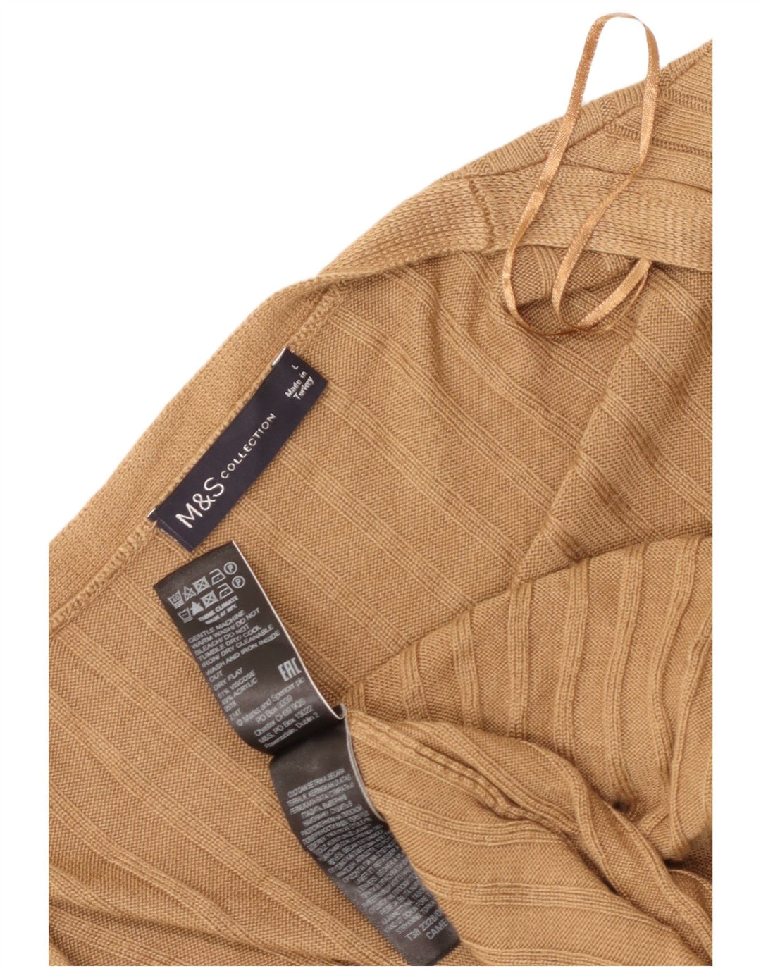 Marks & Spencer Womens Longline Cardigan Sweater UK 16 Large Brown