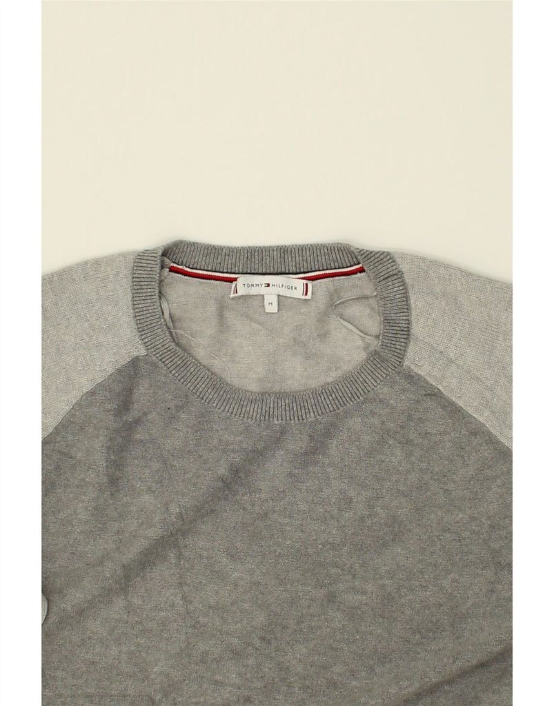 TOMMY HILFIGER Womens Crew Neck Jumper Sweater UK 14 Medium Grey | Vintage Tommy Hilfiger | Thrift | Second-Hand Tommy Hilfiger | Used Clothing | Messina Hembry 