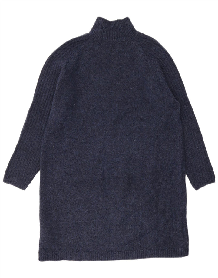 Zara Womens Jumper Dress UK 14 Medium Navy Blue Acrylic