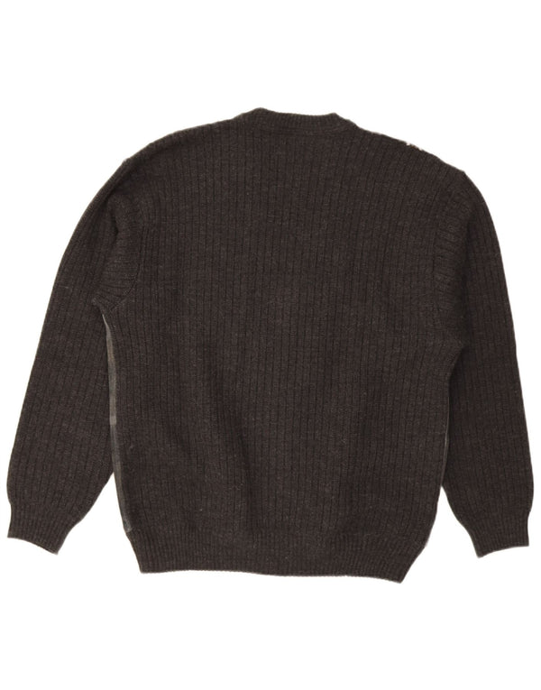 Malagrida Mens Cardigan Sweater XL Grey Fair Isle Cotton