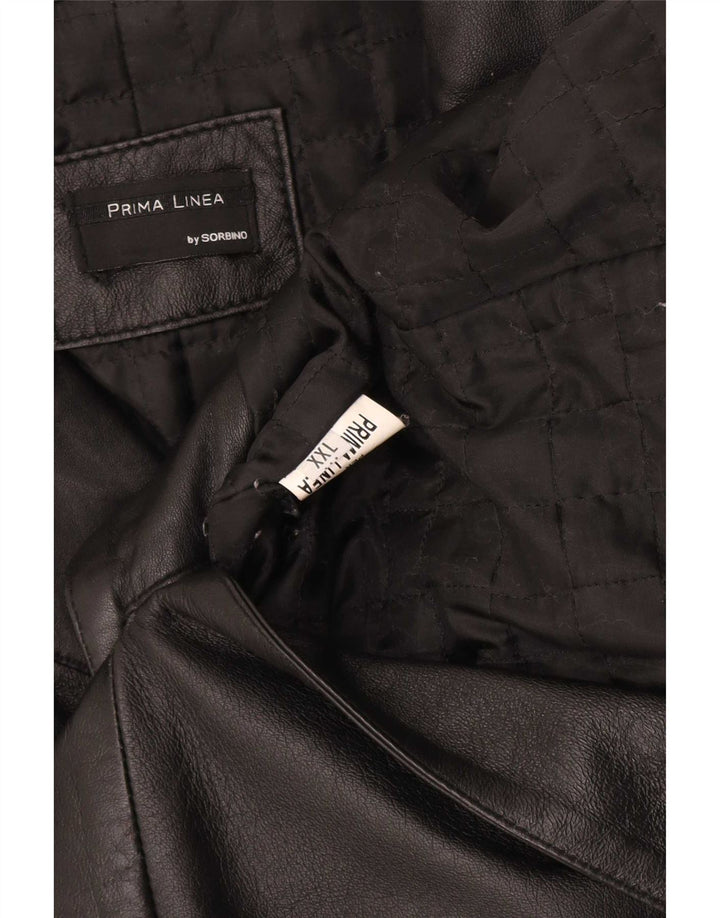 Sorbino Mens Leather Coat UK 44 2XL Black