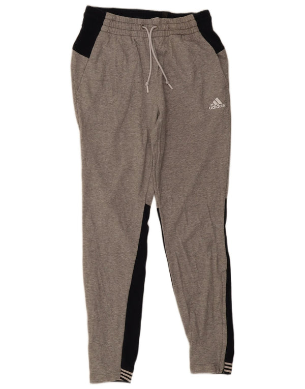 Adidas Mens Tracksuit Trousers Joggers Small Grey Colourblock Cotton Sports