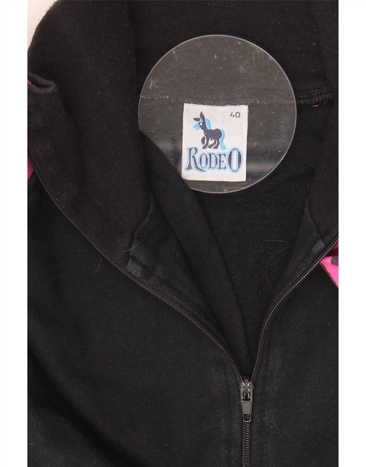 Opera By Richards Womens Graphic Top Long Sleeve EU 40 Medium Black