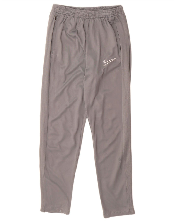 Nike Boys Dri Fit Tracksuit Trousers 12-13 Years Large Grey Polyester