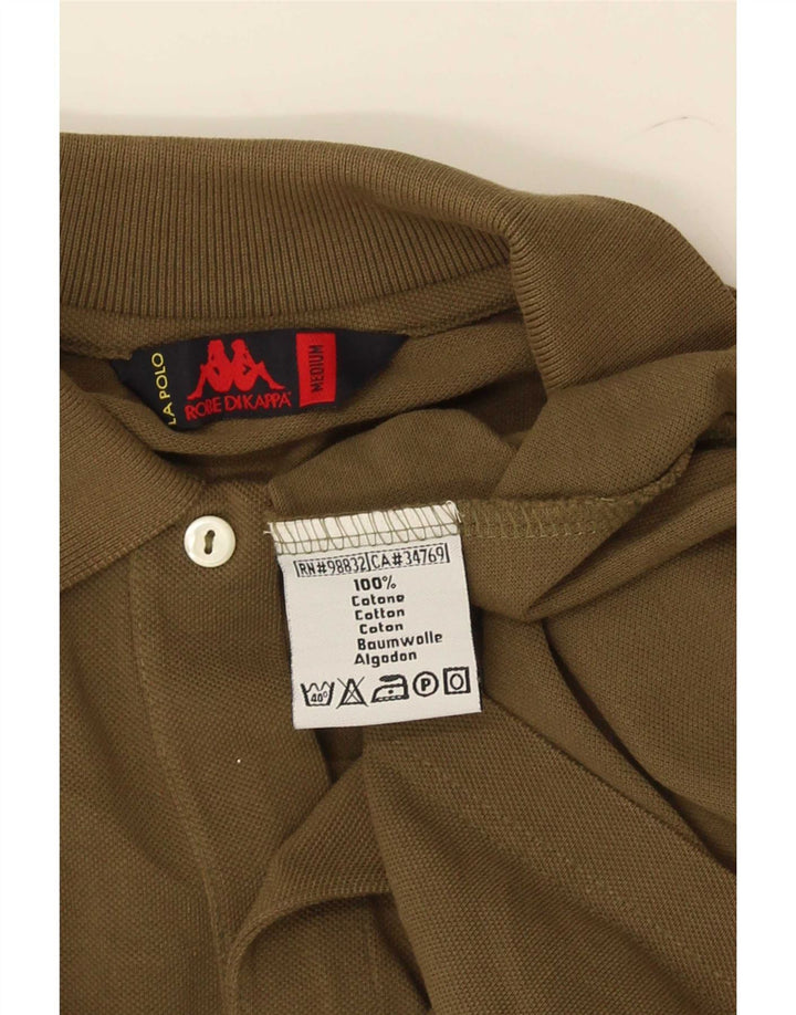 Kappa Mens Long Sleeve Polo Shirt Medium Khaki Cotton
