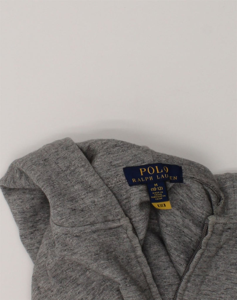 POLO RALPH LAUREN Boys Zip Hoodie Sweater 10-11 Years Medium Grey Flecked | Vintage Polo Ralph Lauren | Thrift | Second-Hand Polo Ralph Lauren | Used Clothing | Messina Hembry 