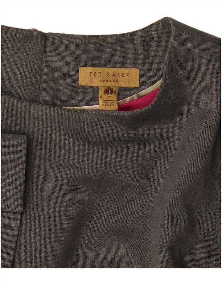 Ted Baker Womens Oversized Sheath Dress Size 1 XS Grey