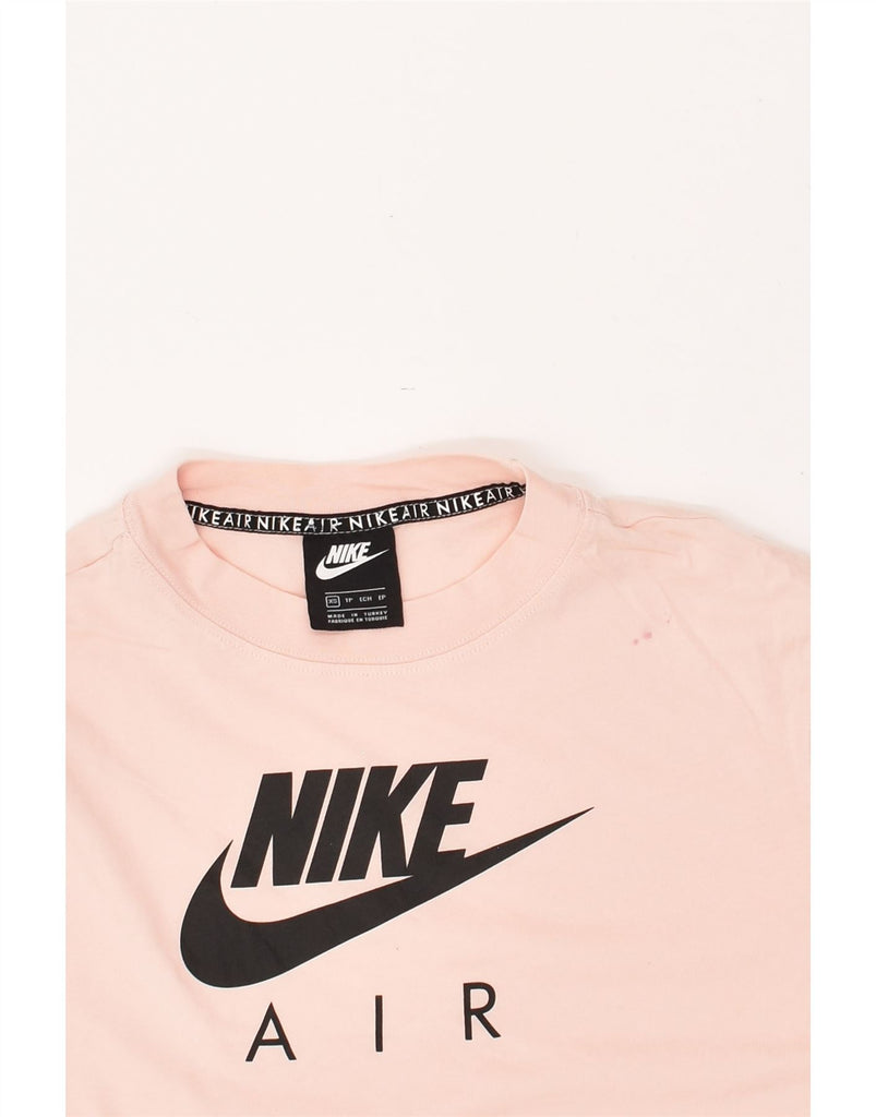NIKE Womens Crop Graphic T-Shirt Top UK 6 XS Pink Cotton | Vintage Nike | Thrift | Second-Hand Nike | Used Clothing | Messina Hembry 
