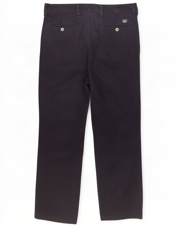 Dockers Mens Straight Chino Trousers W34 L30 Navy Blue Cotton