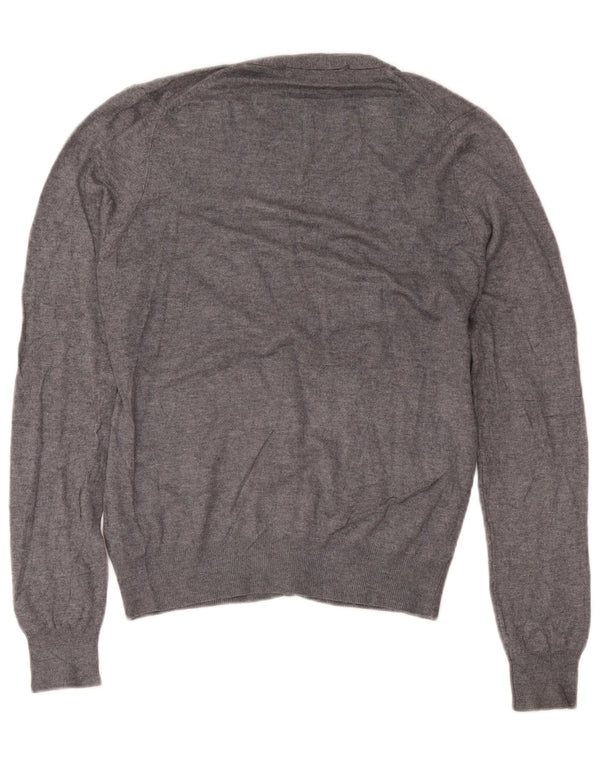 Zara Mens Cardigan Sweater Medium Grey Viscose