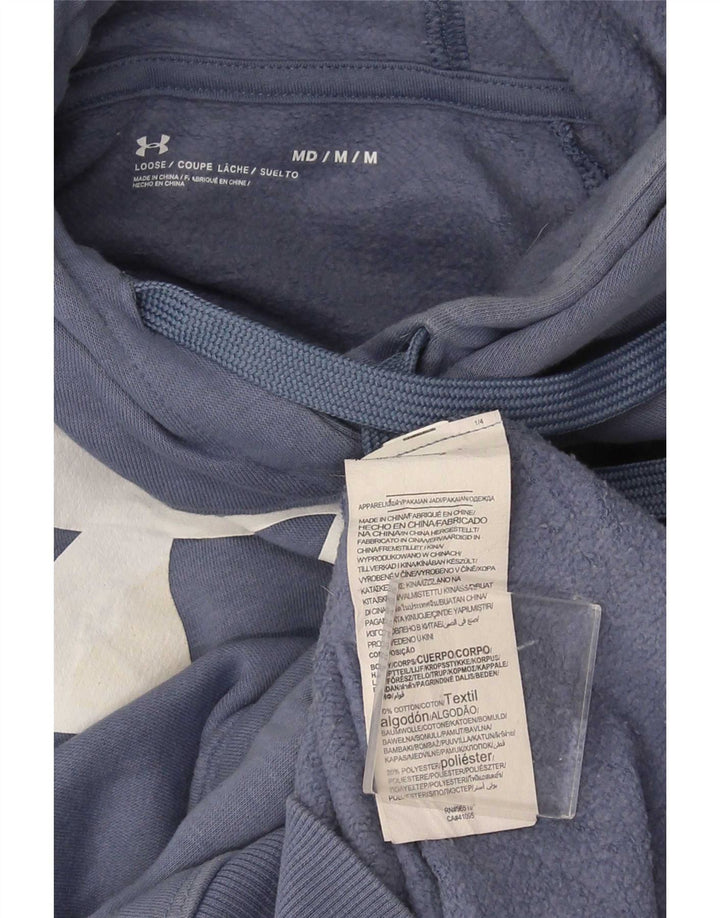 Under Armour Mens Graphic Hoodie Jumper Medium Blue Cotton