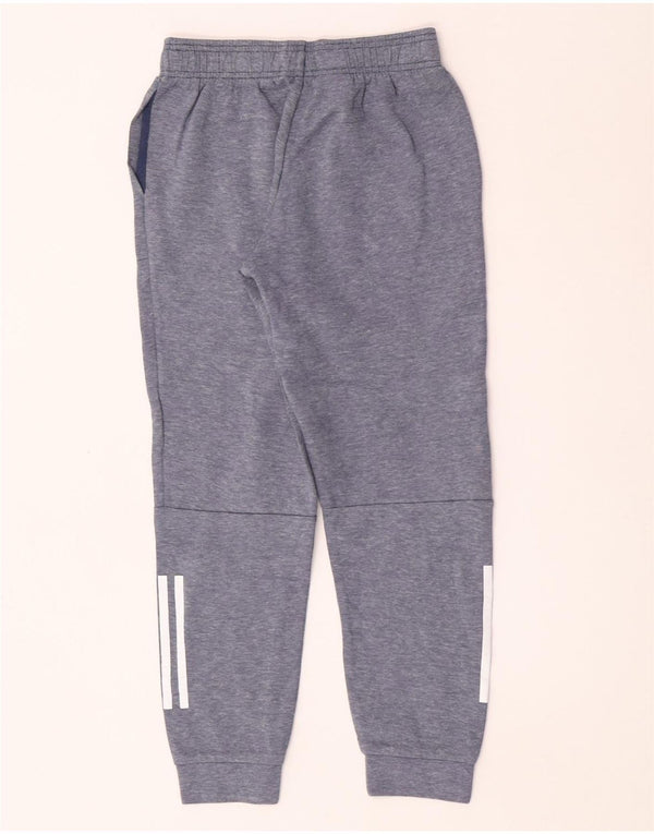 ADIDAS Boys Tracksuit Trousers Joggers 11-12 Years  Navy Blue Pinstripe