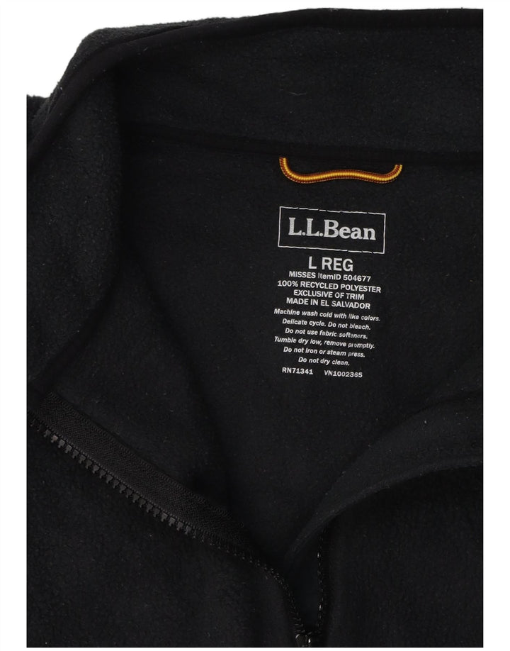 L.L.BEAN Womens Fleece Jacket UK 16 Large Black Polyester