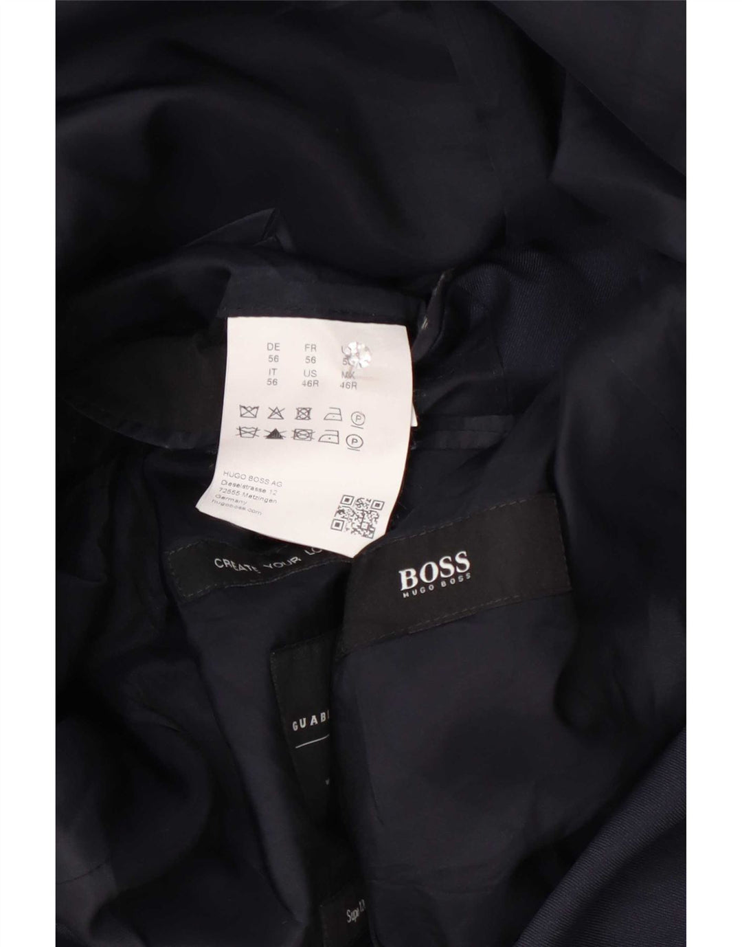 Hugo Boss Mens 2 Button Blazer Jacket EU 56 3XL Navy Blue Wool