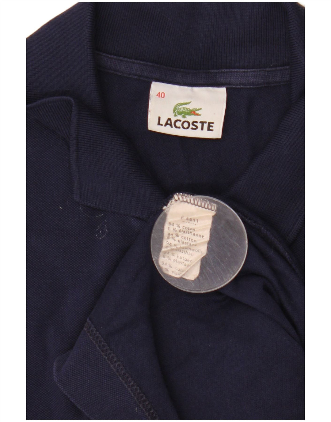Lacoste Womens Polo Dress Size 40 Medium Navy Blue Cotton