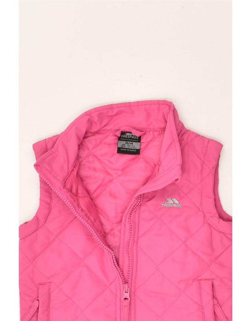 TRESPASS Girls Quilted Gilet 3-4 Years Pink Polyester | Vintage Trespass | Thrift | Second-Hand Trespass | Used Clothing | Messina Hembry 