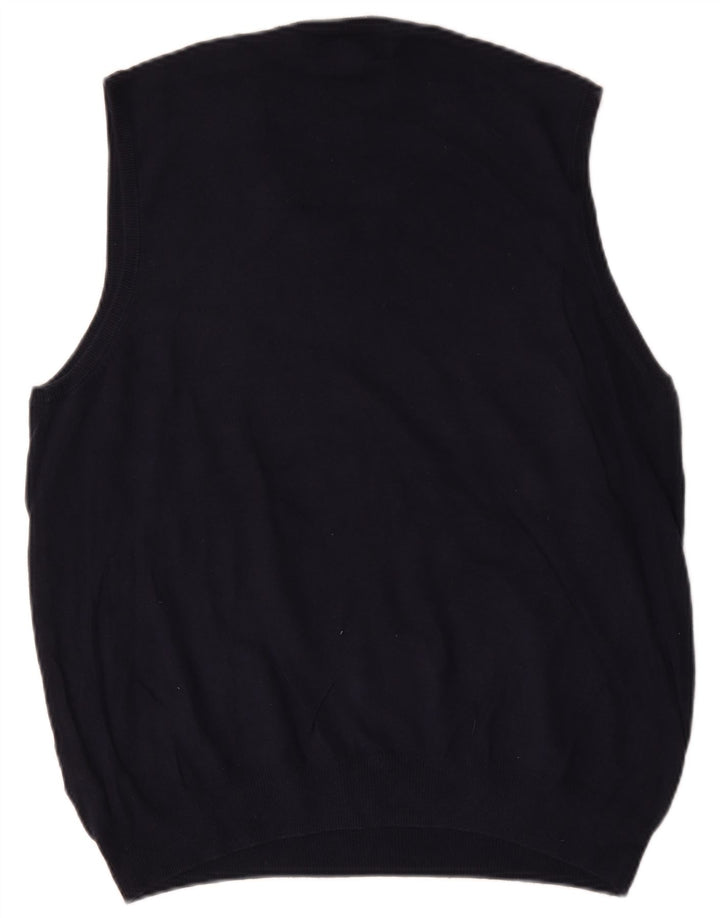 Marks & Spencer Mens Vest Tank Top Large Navy Blue Cotton