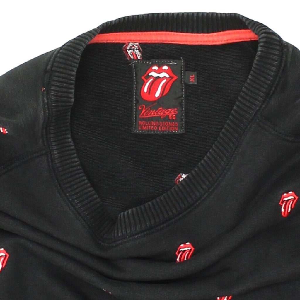 Vintage 55 The Rolling Stones Limited Edition Mens Black Sweatshirt | Rock Music | Vintage Messina Hembry | Thrift | Second-Hand Messina Hembry | Used Clothing | Messina Hembry 
