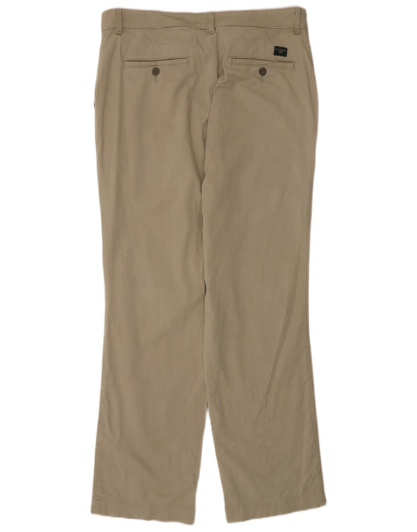 Dockers Mens Straight Casual Trousers W36 L32 Beige Cotton