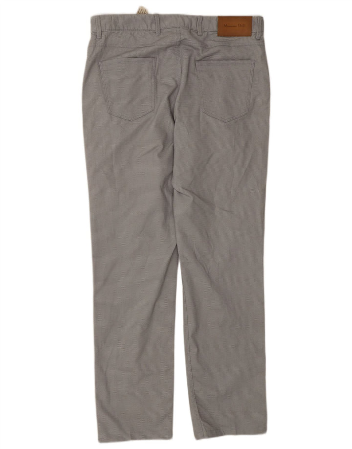 Massimo Dutti Mens Chino Trousers EU 40 Medium W31 L30 Grey Spotted