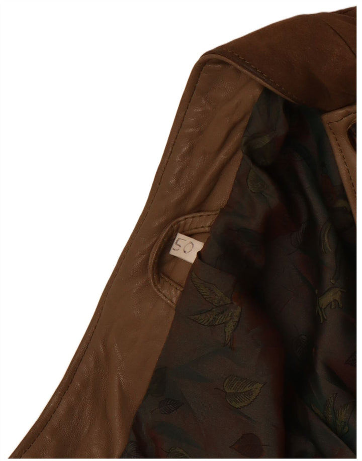 Vintage Mens Leather Jacket IT 50 Large Brown