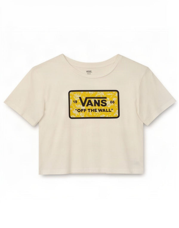 Vans Womens Crop Graphic T-Shirt Top Small White