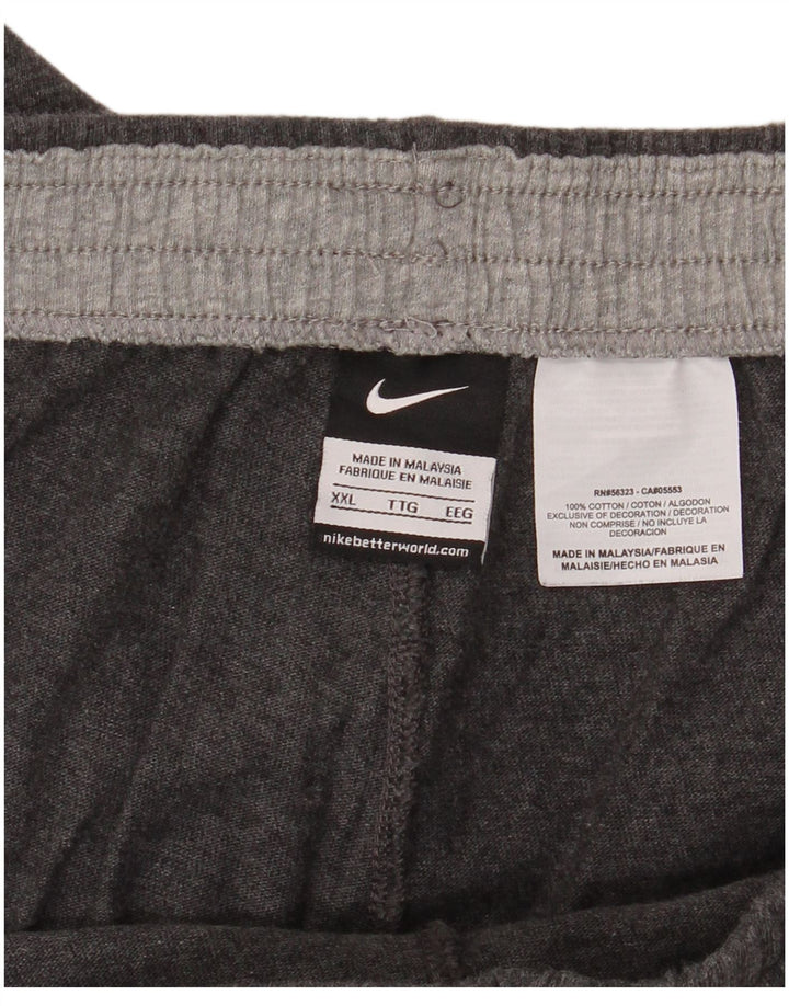 NIKE Mens Tracksuit Trousers 2XL  Grey Cotton