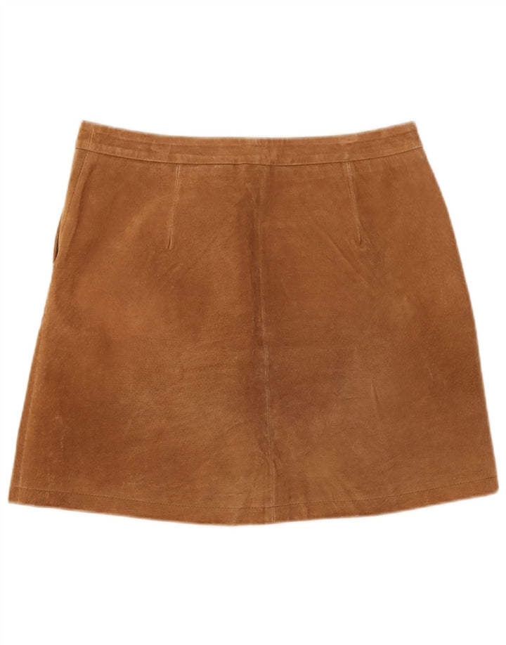 Vintage Womens Suede Mini Skirt Medium W30 Brown