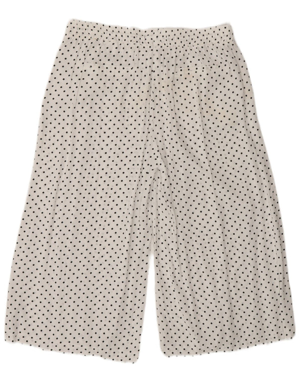 Marks & Spencer Womens Capri Trousers UK 14 Large W30 L19 White Polka Dot