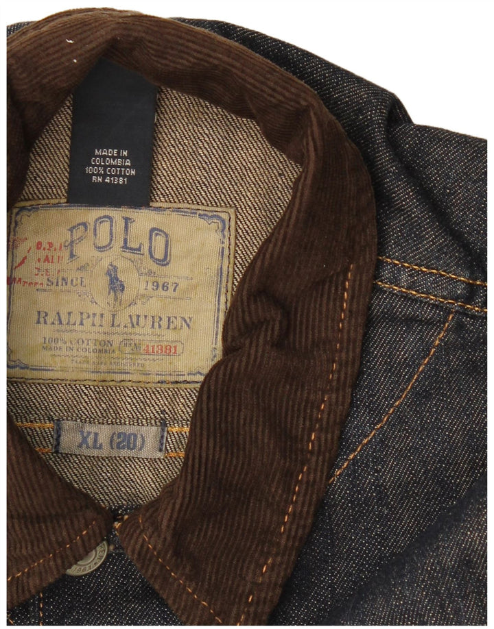 Polo Ralph Lauren Boys Denim Jacket 15-16 Years XL Navy Blue Cotton