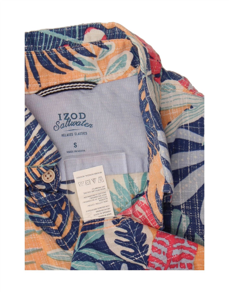 IZOD Mens Short Sleeve Shirt Small Multicoloured Floral Cotton Vintage Izod and Second-Hand Izod from Messina Hembry 