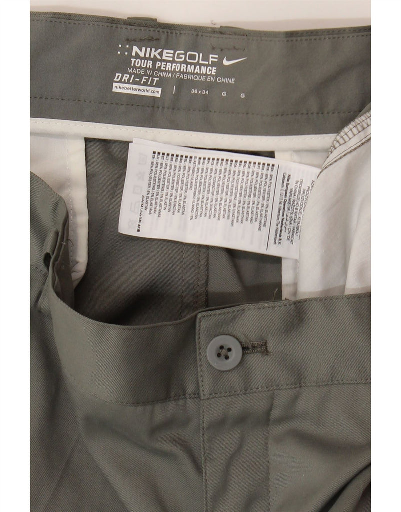 NIKE Mens Dri Fit Slim Chino Trousers W36 L34 Grey Polyester Vintage Nike and Second-Hand Nike from Messina Hembry 