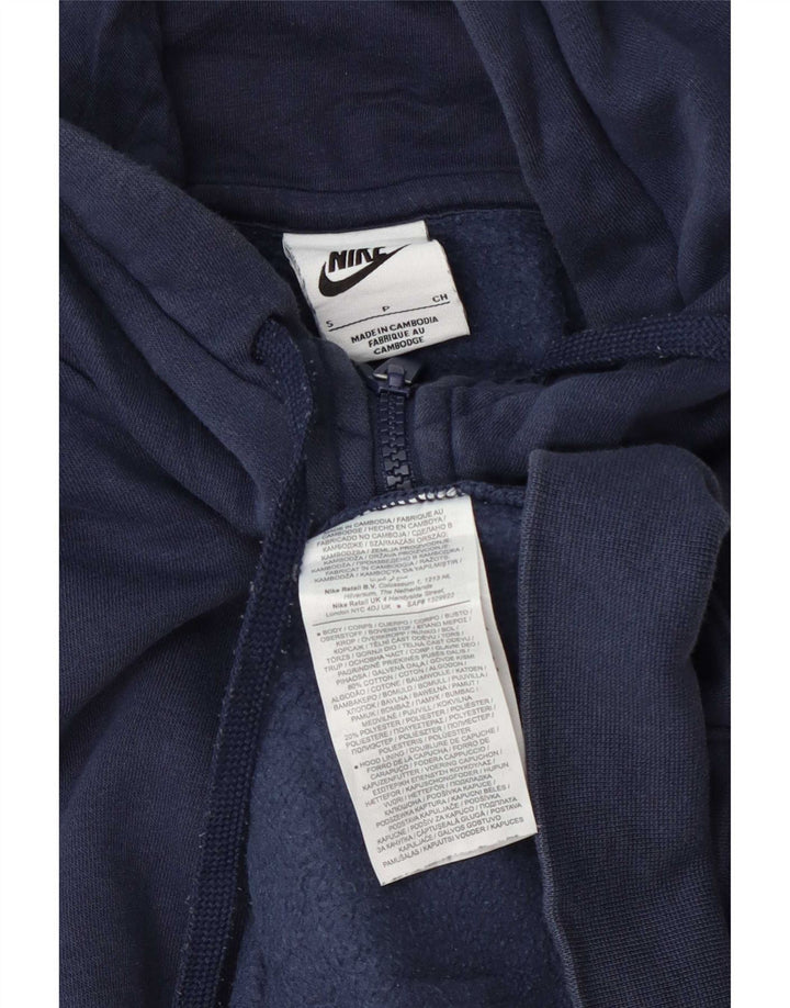 Nike Mens Zip Hoodie Sweater Small Navy Blue Cotton