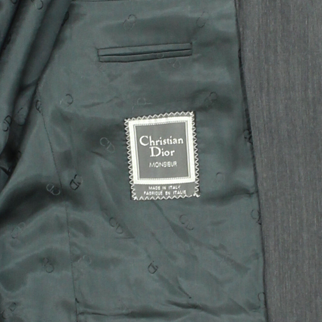 Christian Dior Mens Grey Wool Blazer Jacket | Vintage High End Designer Suit VTG | Vintage Messina Hembry | Thrift | Second-Hand Messina Hembry | Used Clothing | Messina Hembry 