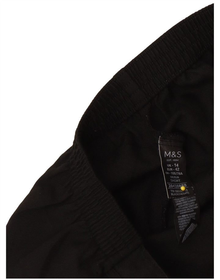 Marks & Spencer Womens Cropped Trousers UK 14 Large W34 L24 Black Polyester