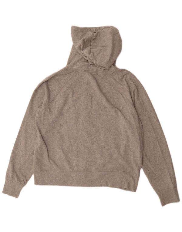 Gap Womens Graphic Zip Hoodie Sweater UK 16 Large Grey Cotton