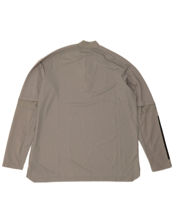 Adidas Womens Aeroready Zip Neck Pullover Tracksuit Top UK 24/26 2XL Grey
