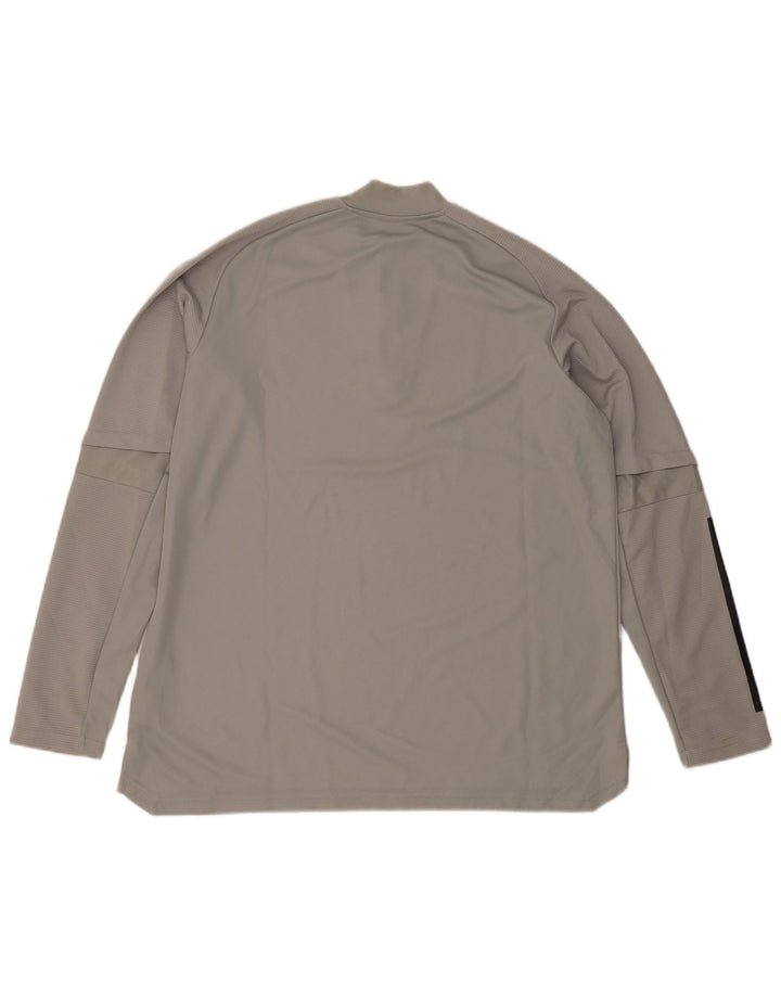 Adidas Womens Aeroready Zip Neck Pullover Tracksuit Top UK 24/26 2XL Grey