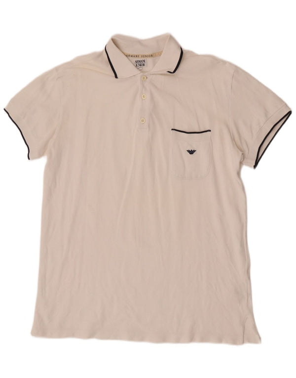 Armani Junior Boys Polo Shirt 15-16 Years XL White Cotton