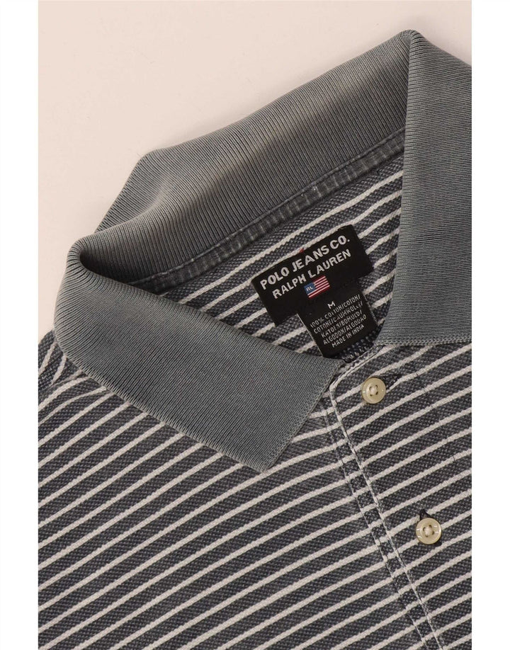 Polo Ralph Lauren Mens Shirt Medium Blue Pinstripe Cotton