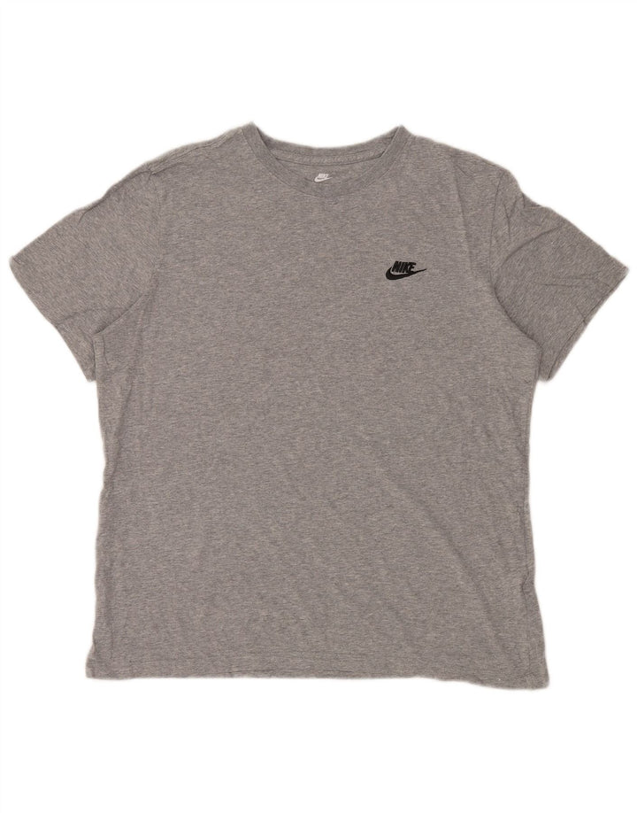 NIKE Mens T-Shirt Top Large Grey Cotton