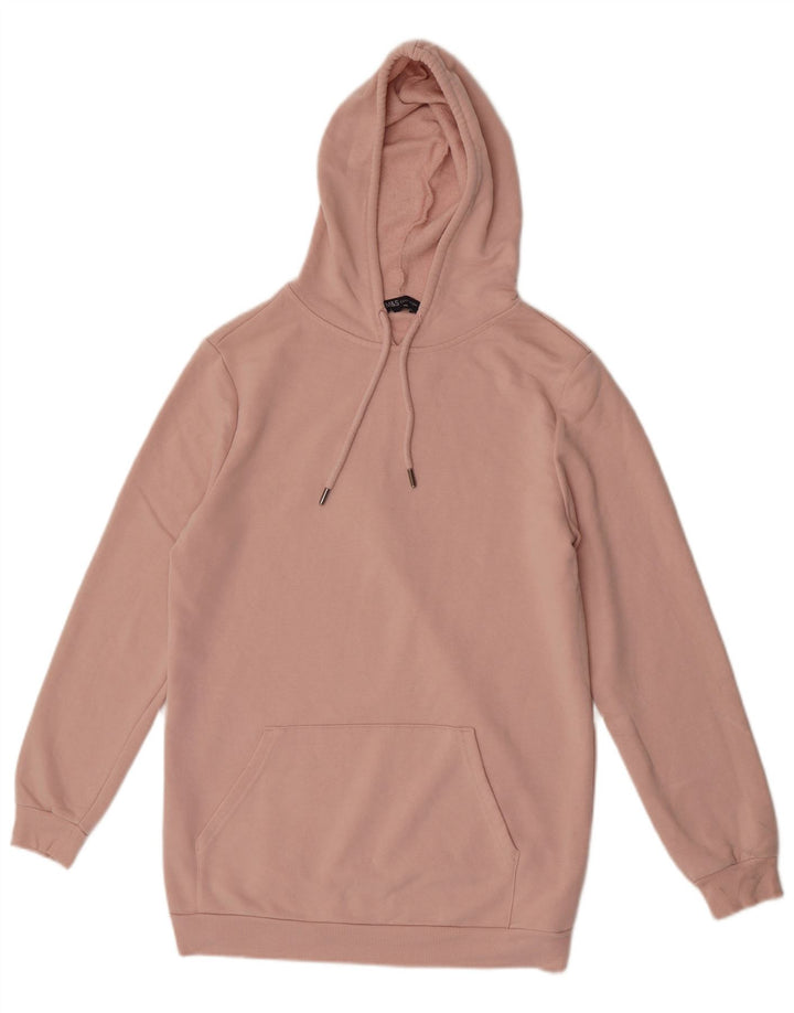 Marks & Spencer Womens Hoodie Jumper UK 12 Medium Pink Cotton