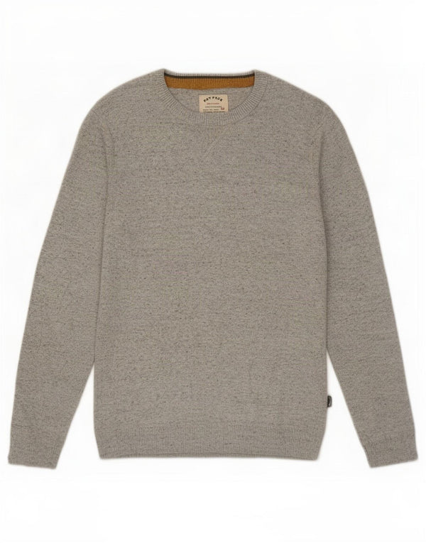 Fat Face Mens Boat Neck Jumper Sweater Medium Grey Flecked Cotton