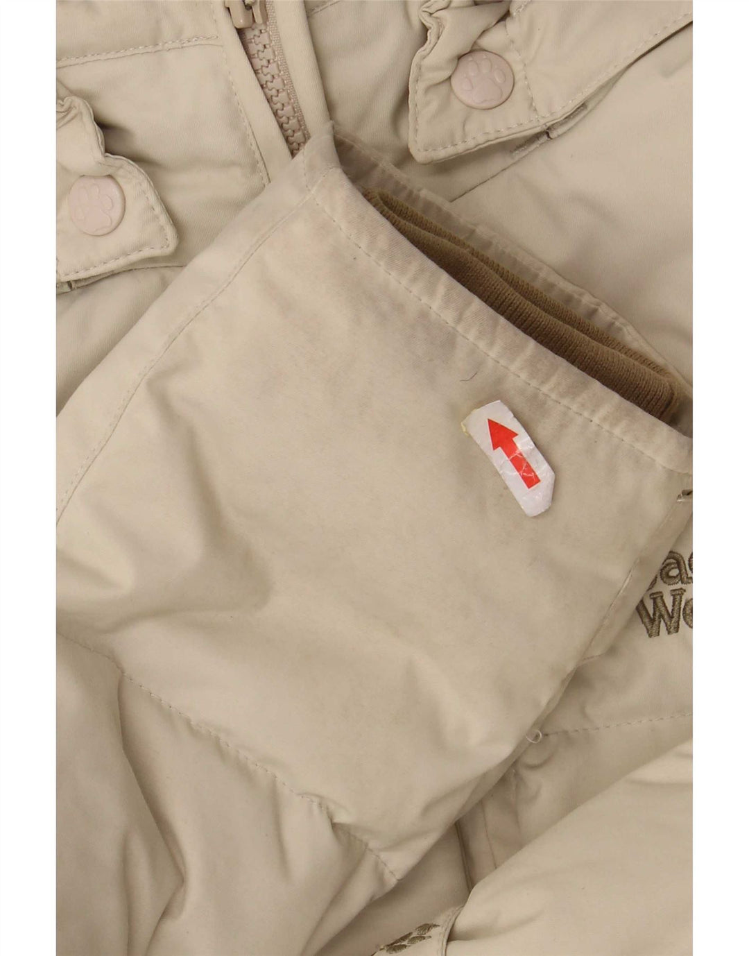 Jack Wolfskin Womens Hooded Padded Jacket UK 10 Small Beige Polyamide