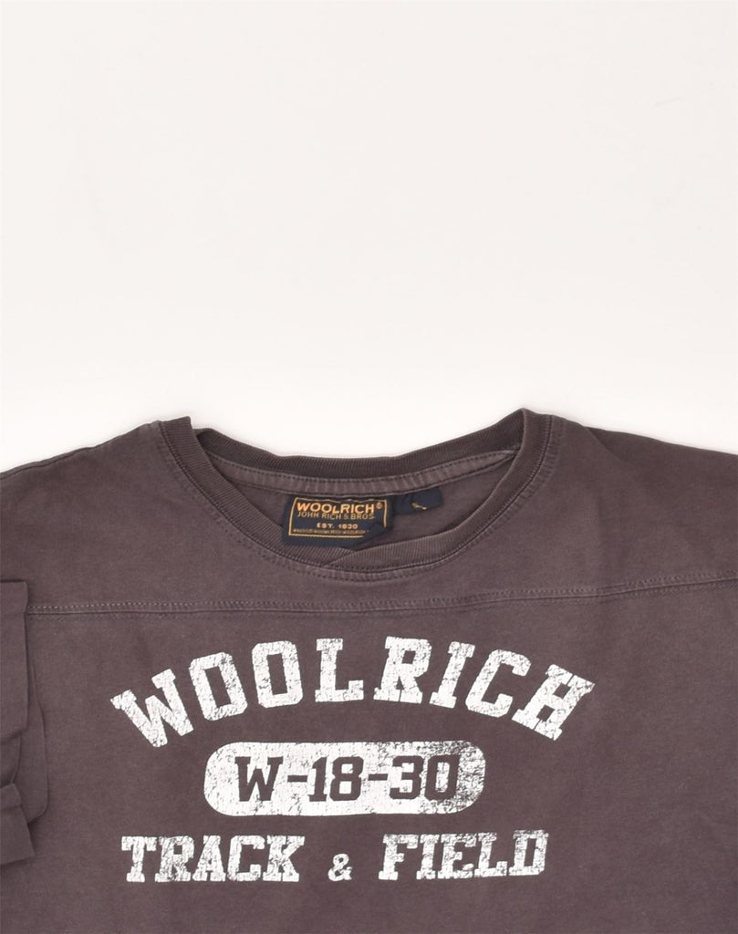 WOOLRICH Mens Graphic T-Shirt Top Small Brown Cotton | Vintage Woolrich | Thrift | Second-Hand Woolrich | Used Clothing | Messina Hembry 