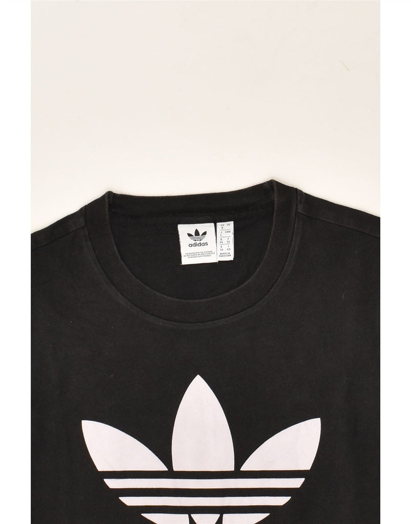 ADIDAS Womens Graphic T-Shirt Top UK 8 Small  Black Cotton | Vintage Adidas | Thrift | Second-Hand Adidas | Used Clothing | Messina Hembry 