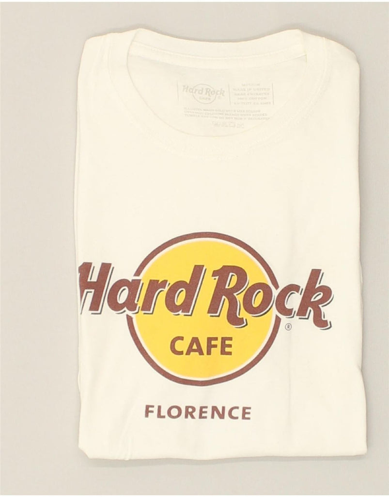 HARD ROCK CAFE Womens Florence Graphic T-Shirt Top UK 12 Medium White | Vintage Hard Rock Cafe | Thrift | Second-Hand Hard Rock Cafe | Used Clothing | Messina Hembry 