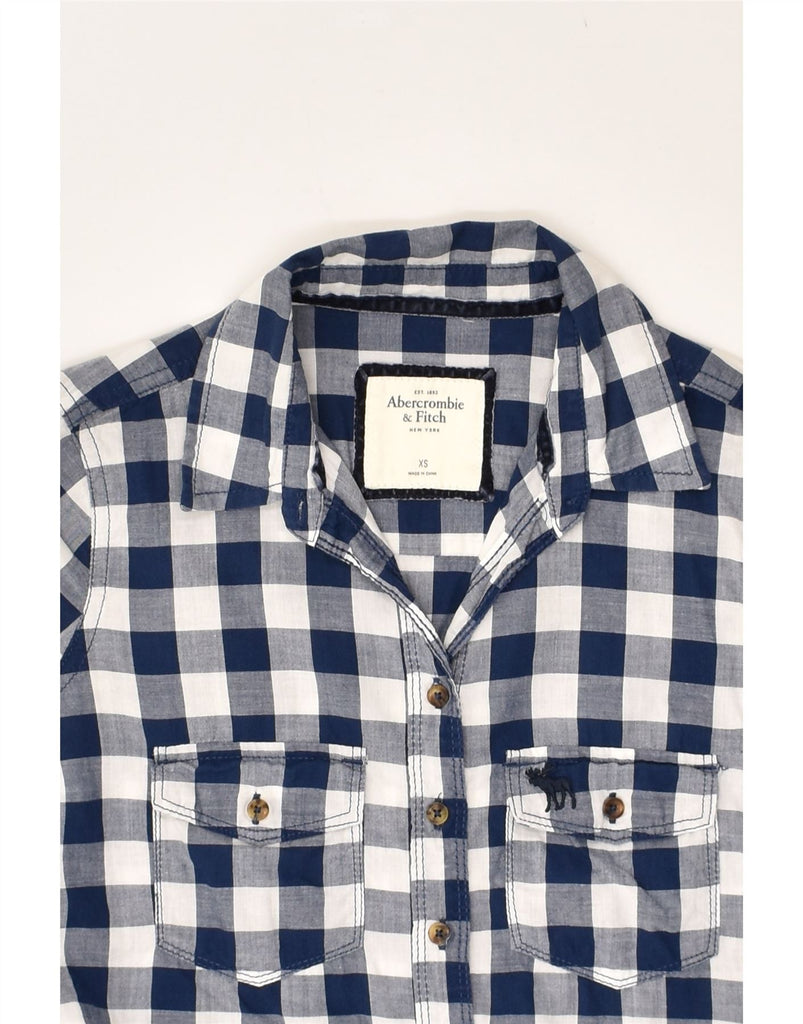 ABERCROMBIE & FITCH Womens Shirt UK 6 XS  Navy Blue Check Cotton | Vintage Abercrombie & Fitch | Thrift | Second-Hand Abercrombie & Fitch | Used Clothing | Messina Hembry 