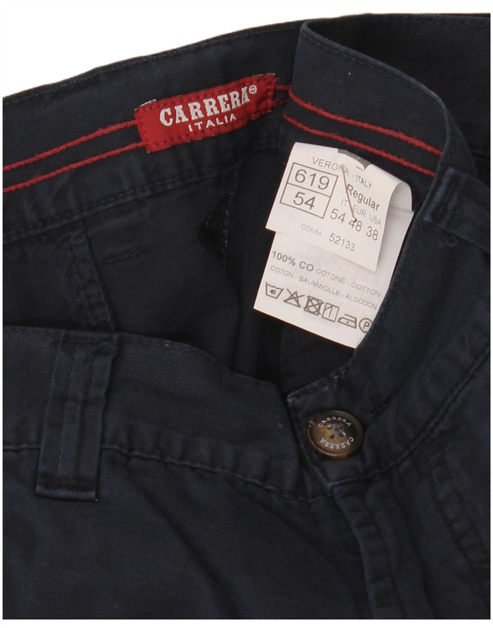 Carrera Mens Straight Regular Cargo Trousers W38 L34 Navy Blue Cotton